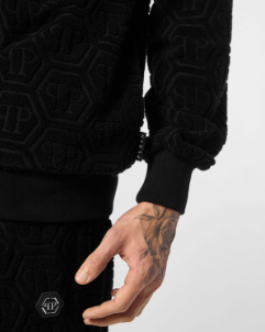 Felpa con motivo jacquard MJB3769 PTE021N 02 PHILIPP PLEIN Black 