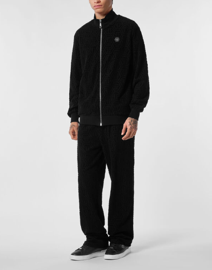 Felpa con motivo jacquard MJB3769 PTE021N 02 PHILIPP PLEIN Black 