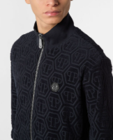 Felpa con motivo jacquard MJB3769 PTE021N 24 PHILIPP PLEIN Navy 