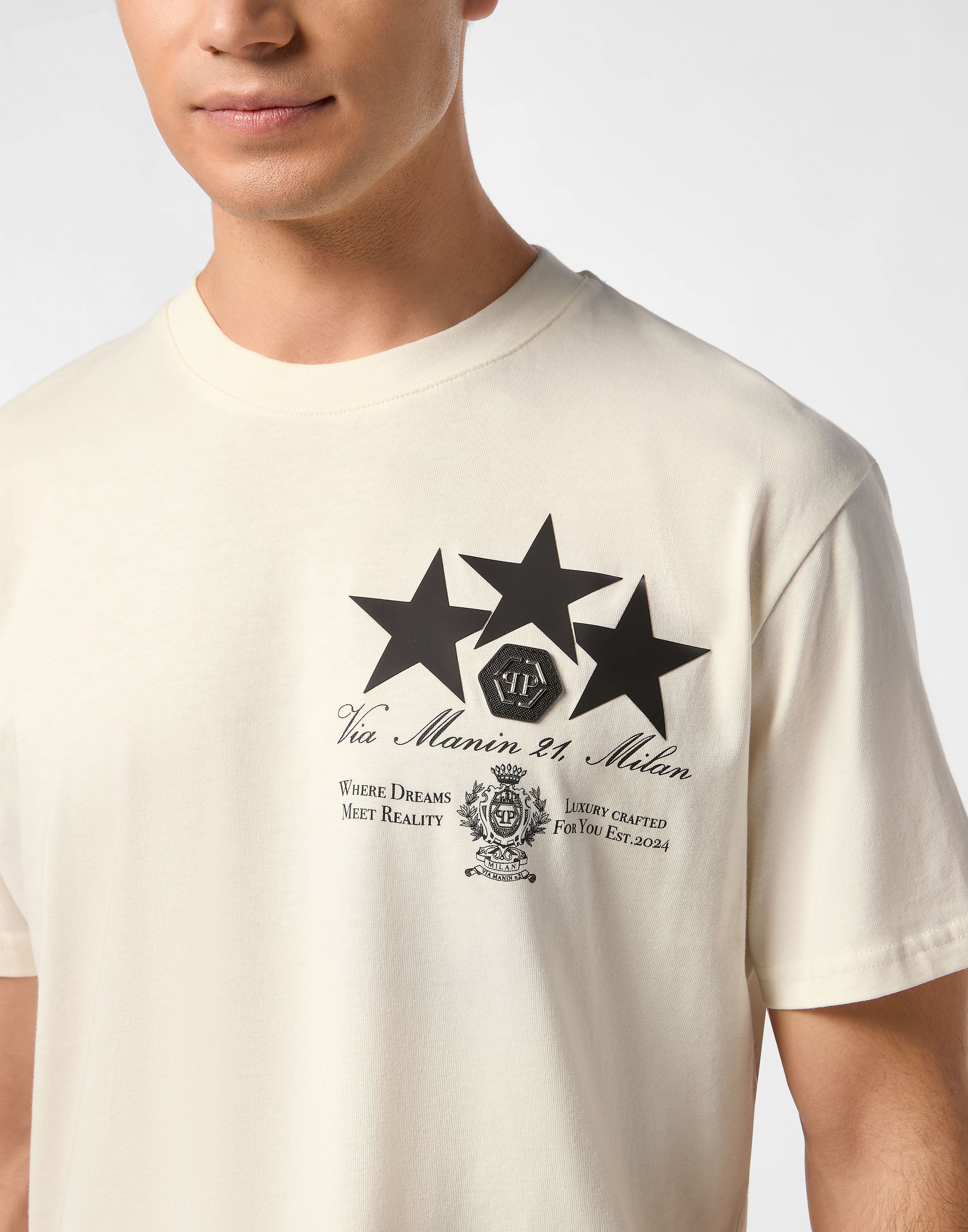 T-Shirt manica corta MTK8478 PJY002N 01OF PHILIPP PLEIN Off white 
