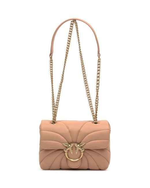 Borsa in pelle 100039A1EX C79Q PINKO Rosa toast 