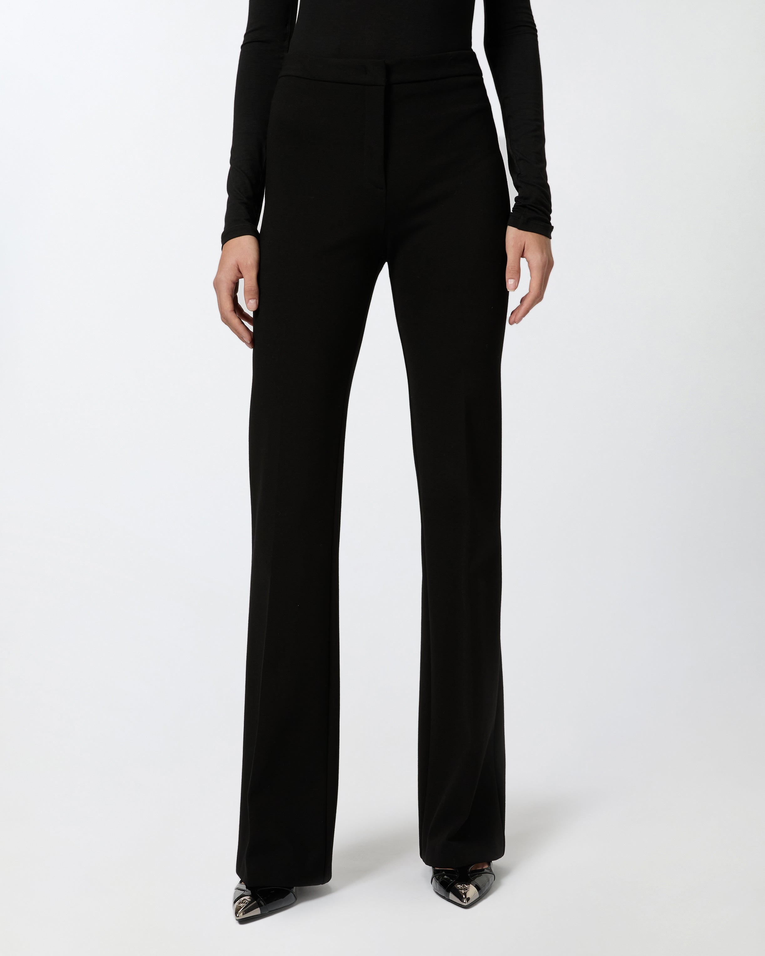 Pantaloni flared punto stoffa 100054A15M Z99 PINKO Black 