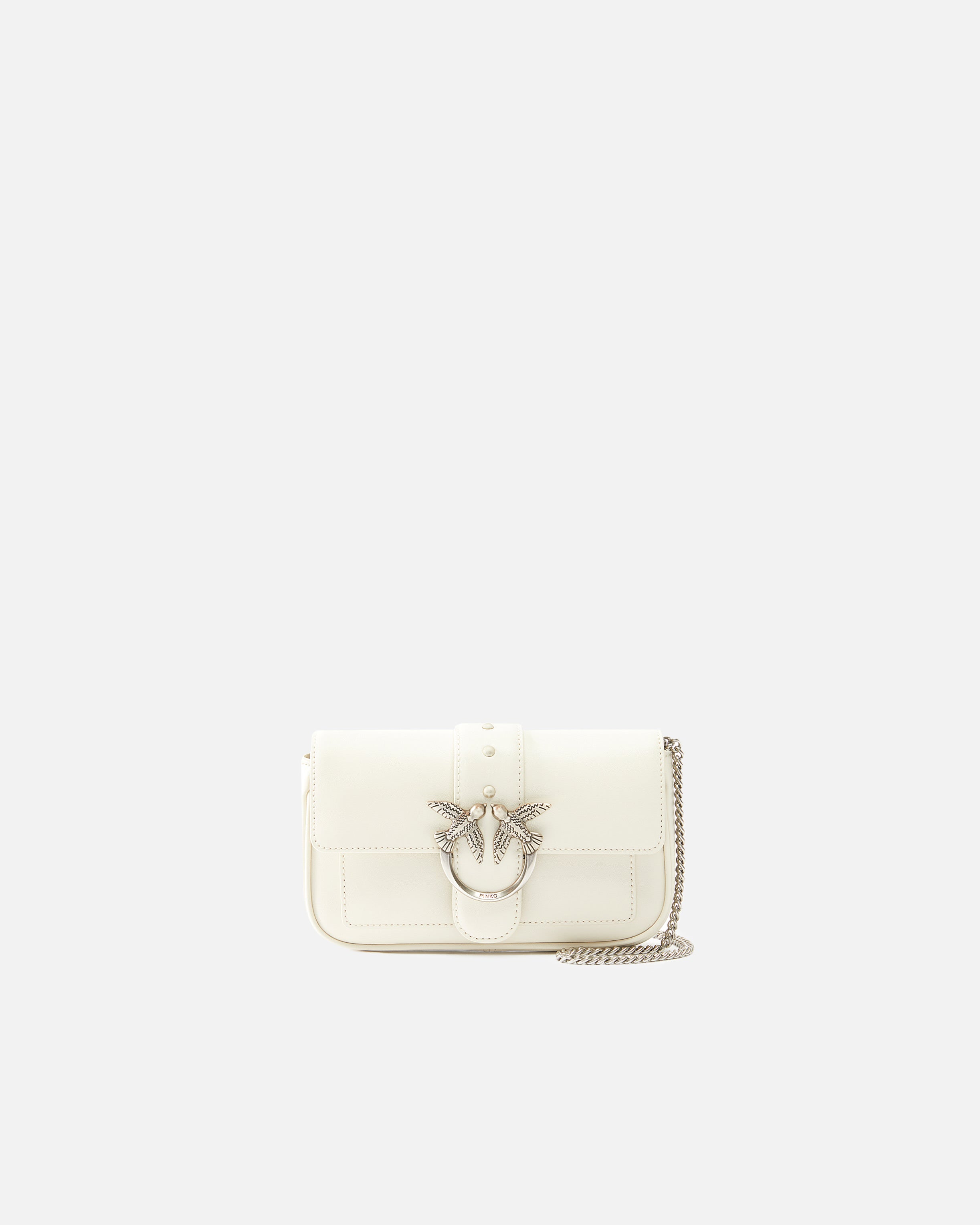 Borsa in pelle 100061A0F1 Z14O PINKO Bianco seta-old silver 