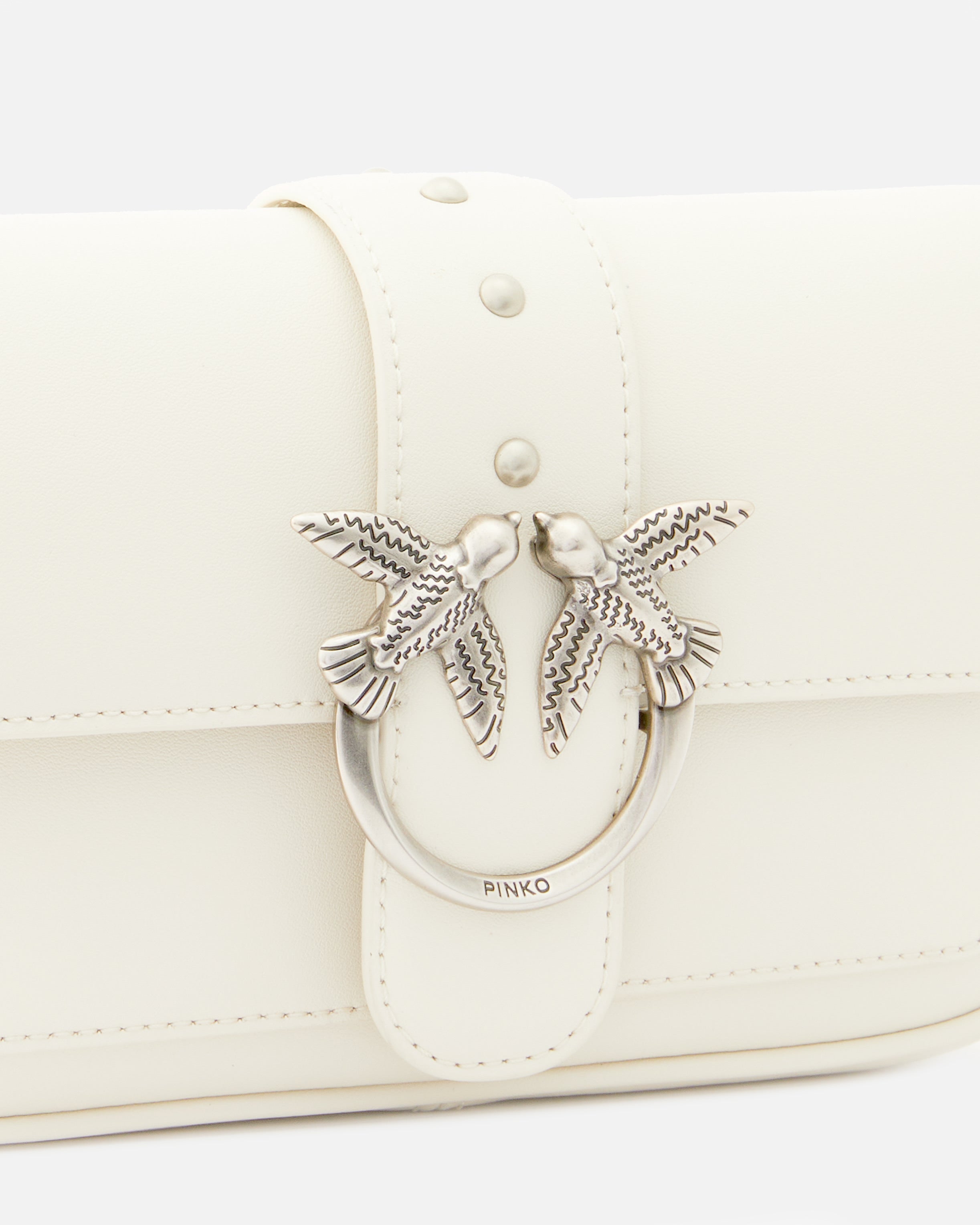 Borsa in pelle 100061A0F1 Z14O PINKO Bianco seta-old silver 