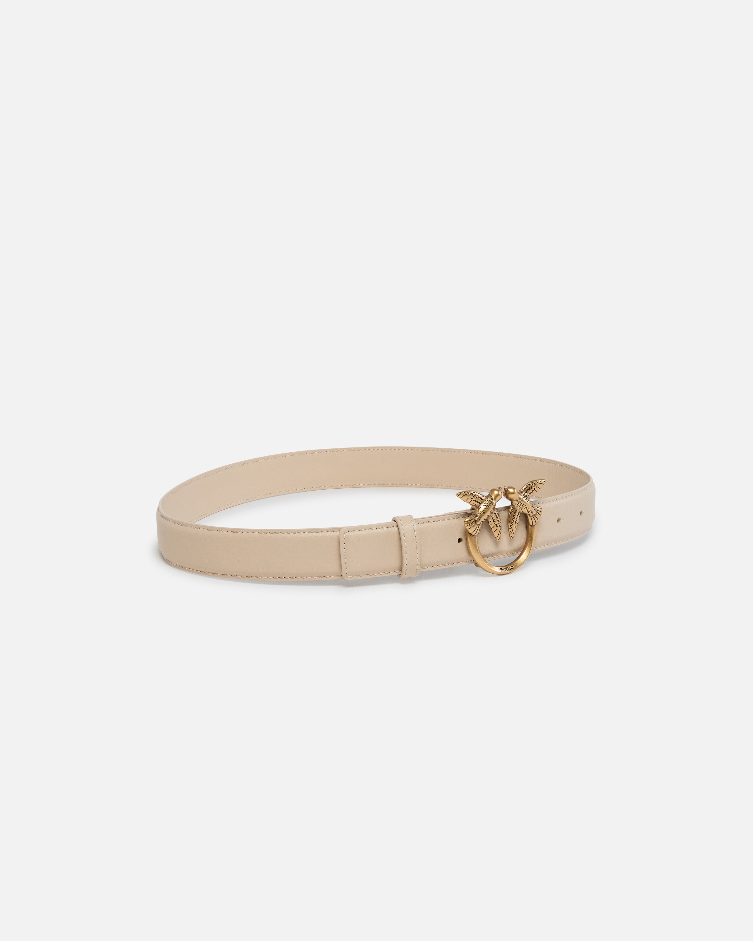 Cintura in pelle 100125A0F1 C50Q PINKO Beige-grigio fumo 