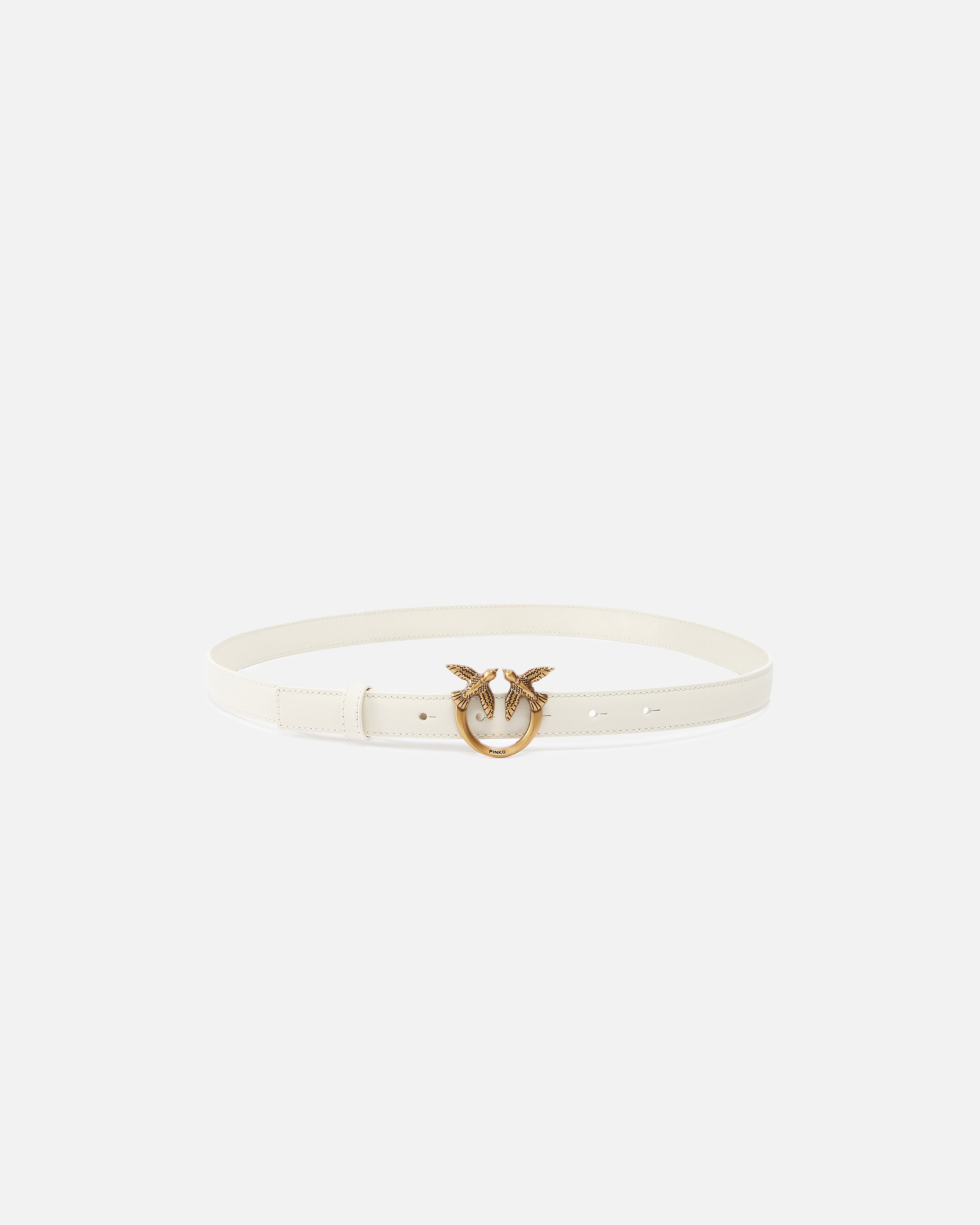 Cintura in pelle 100143A0F1 Z14Q PINKO Bianco seta-antique gold 