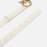 Cintura in pelle 100143A0F1 Z14Q PINKO Bianco seta-antique gold 