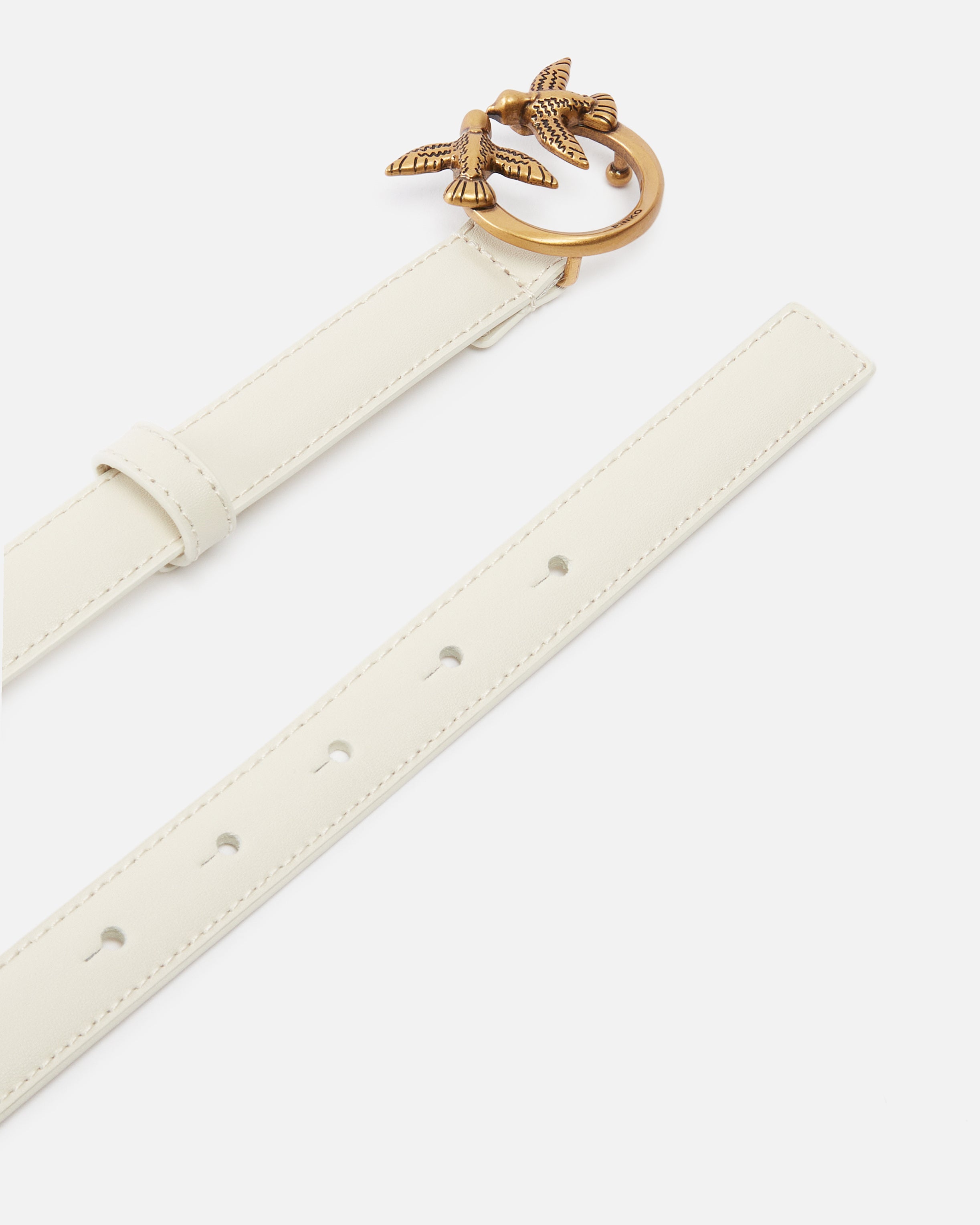Cintura in pelle 100143A0F1 Z14Q PINKO Bianco seta-antique gold 