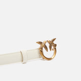 Cintura in pelle 100143A0F1 Z14Q PINKO Bianco seta-antique gold 