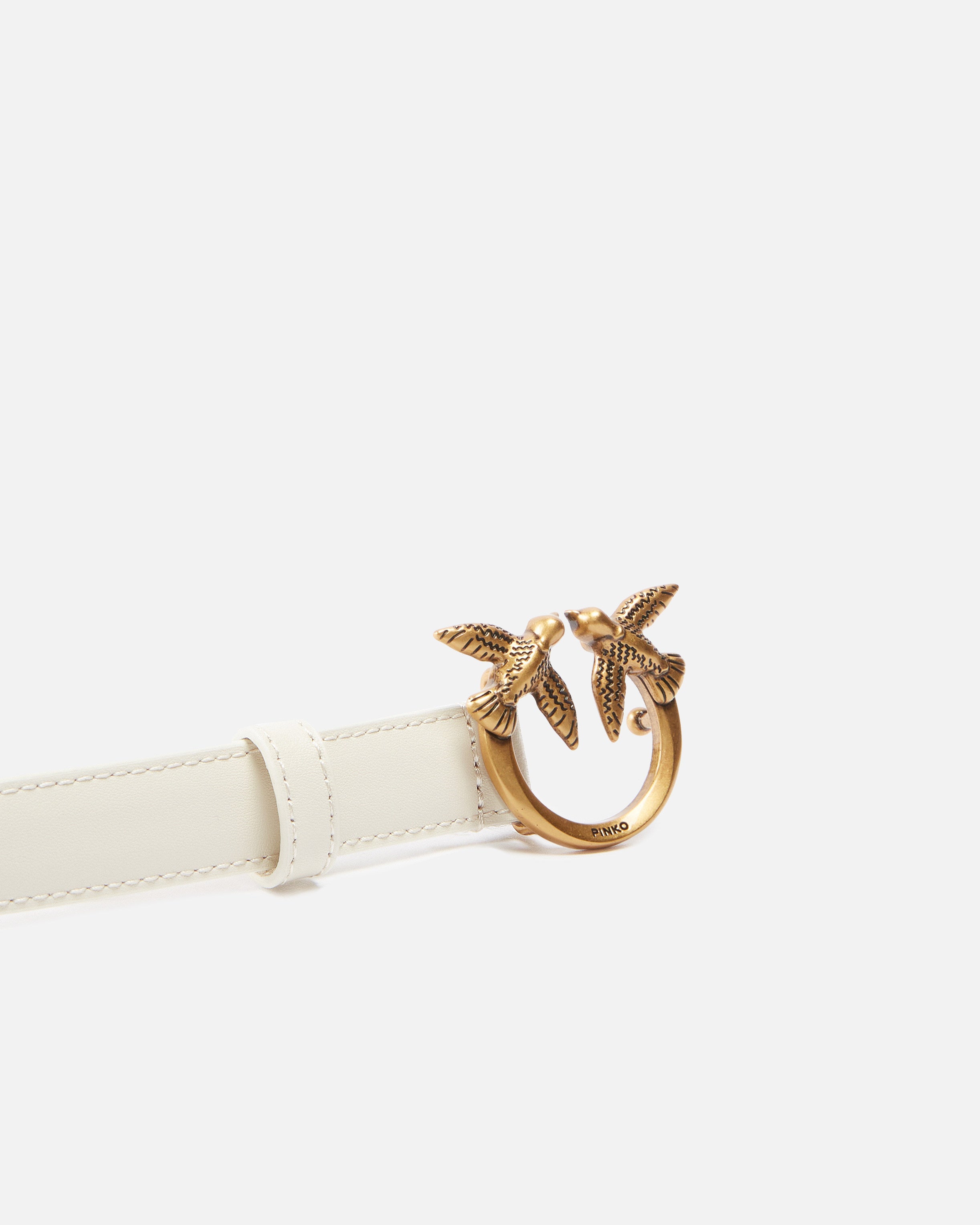 Cintura in pelle 100143A0F1 Z14Q PINKO Bianco seta-antique gold 