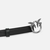 Cintura in pelle 100143A0F1 Z99O PINKO Nero/old silver 