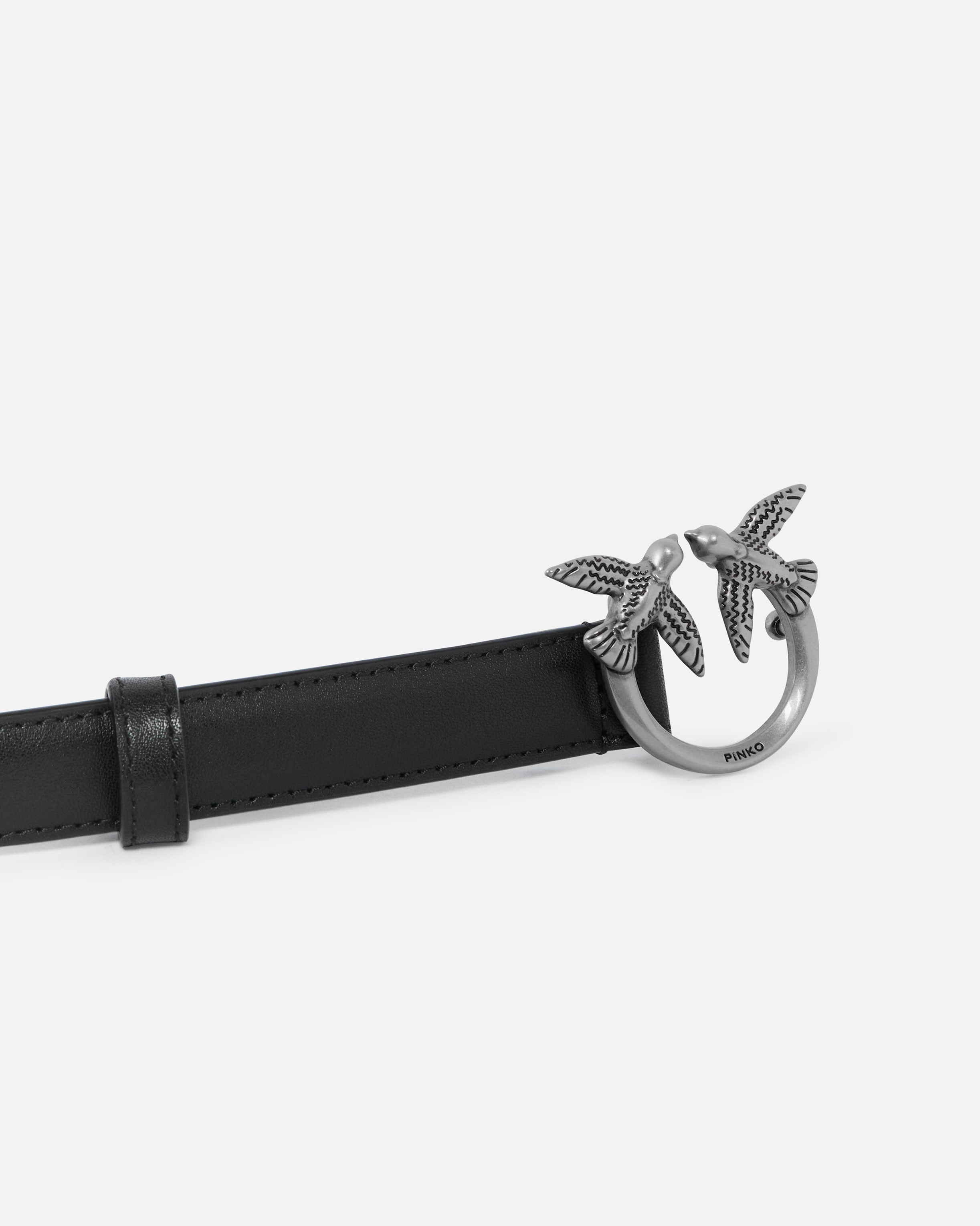 Cintura in pelle 100143A0F1 Z99O PINKO Nero/old silver 