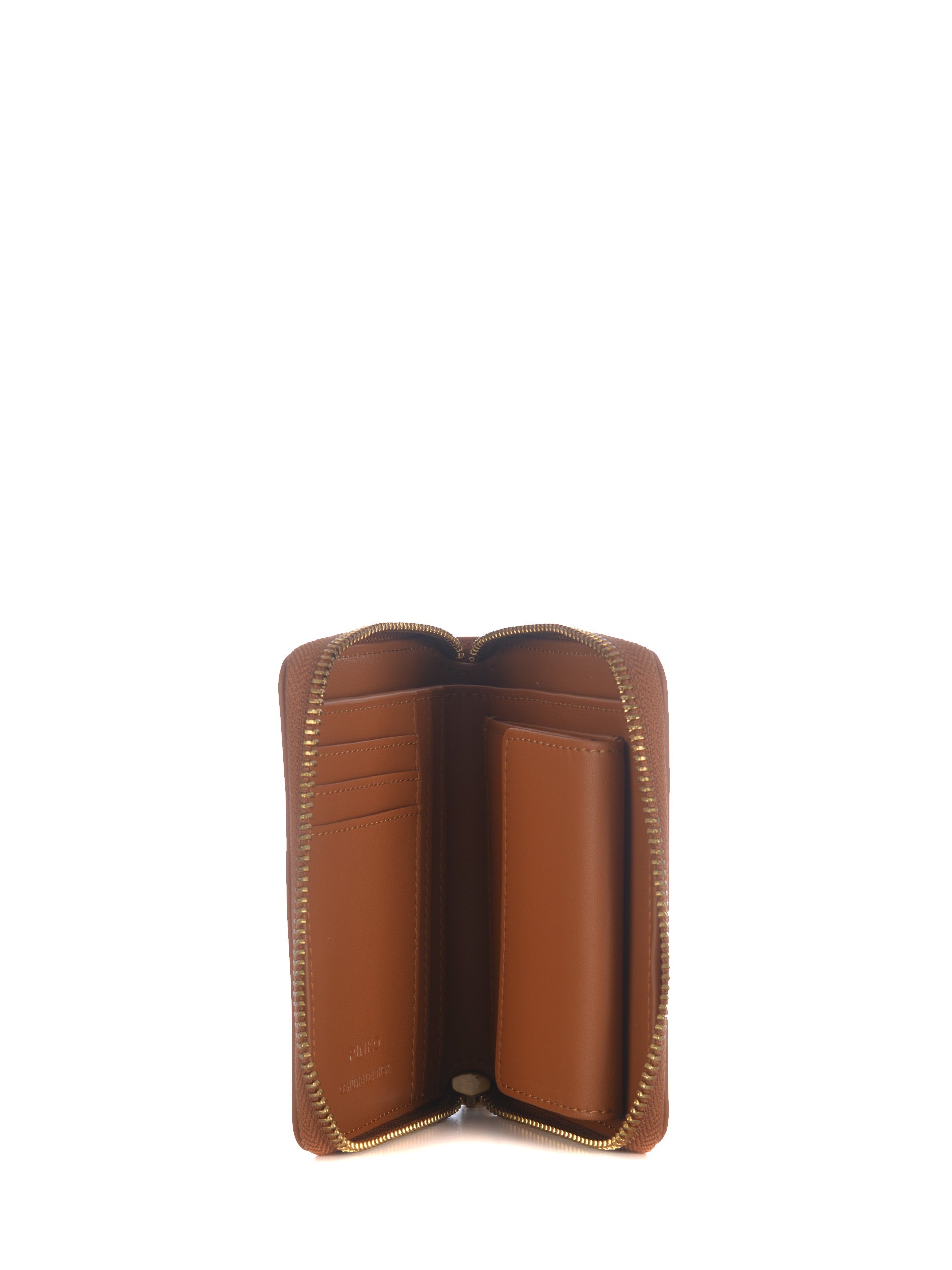 Portafoglio quadrato zip-around in pelle 100249A0F1 L58Q PINKO Cuoio 