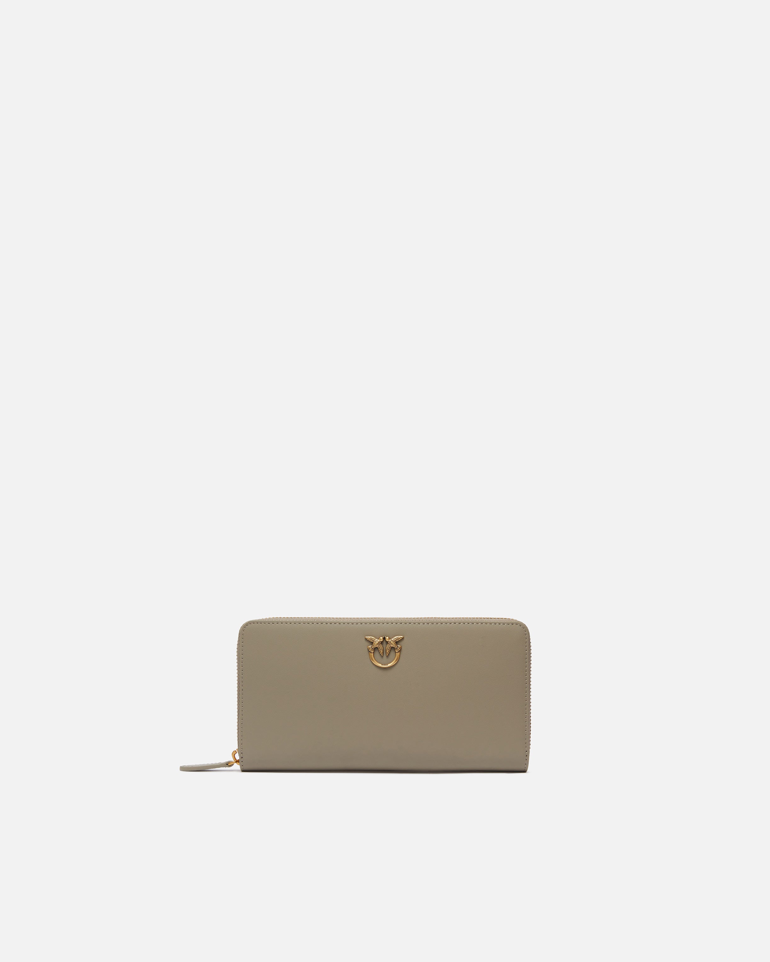 Portafoglio zip-around in pelle 100250A0F1 I68Q PINKO Noce-antique gold 
