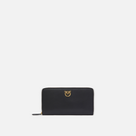 Portafoglio zip-around in pelle 100250A0F1 Z99Q PINKO Nero-antigue 