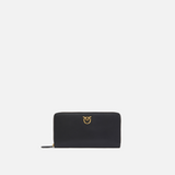 Portafoglio zip-around in pelle 100250A0F1 Z99Q PINKO Nero-antigue 