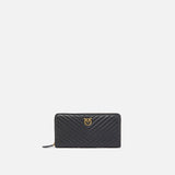 Portafoglio in nappa chevron 100250A0GK Z99Q PINKO Nero-antigue 