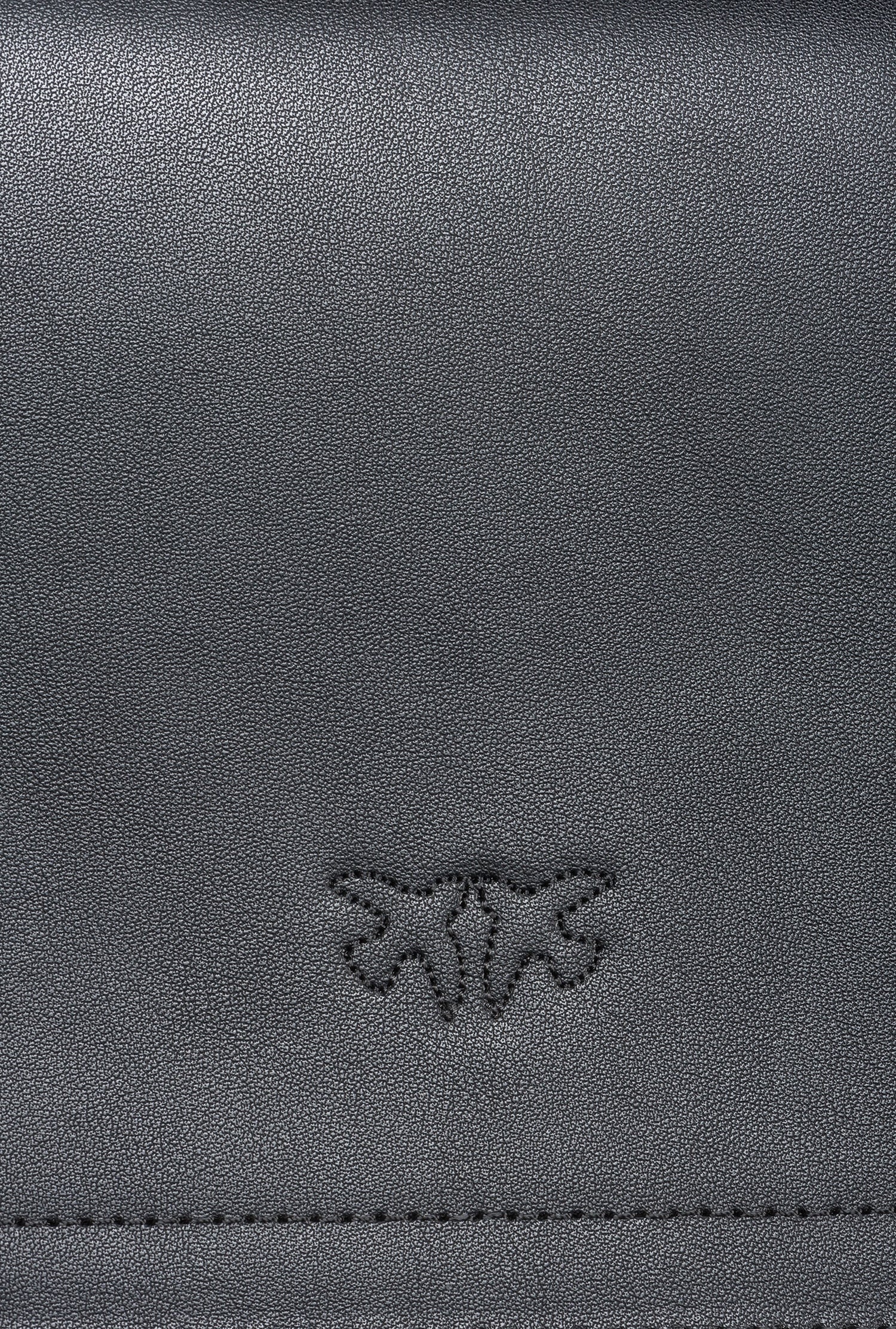 Borsa a tracolla media in pelle liscia 100941A0F1 Z99Q PINKO Nero-antigue 