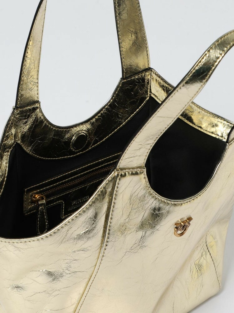 Borsa media in pelle effetto used 104645A2OT ZZLQ PINKO Oro-antique gold 