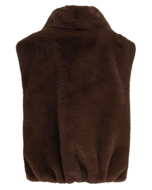 Gilet in ecopelliccia 105107A2WN L74 PINKO Marrone castano 