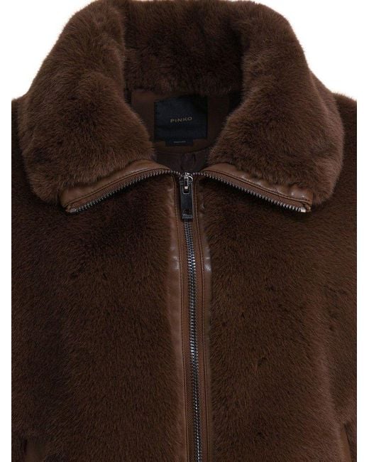 Gilet in ecopelliccia 105107A2WN L74 PINKO Marrone castano 