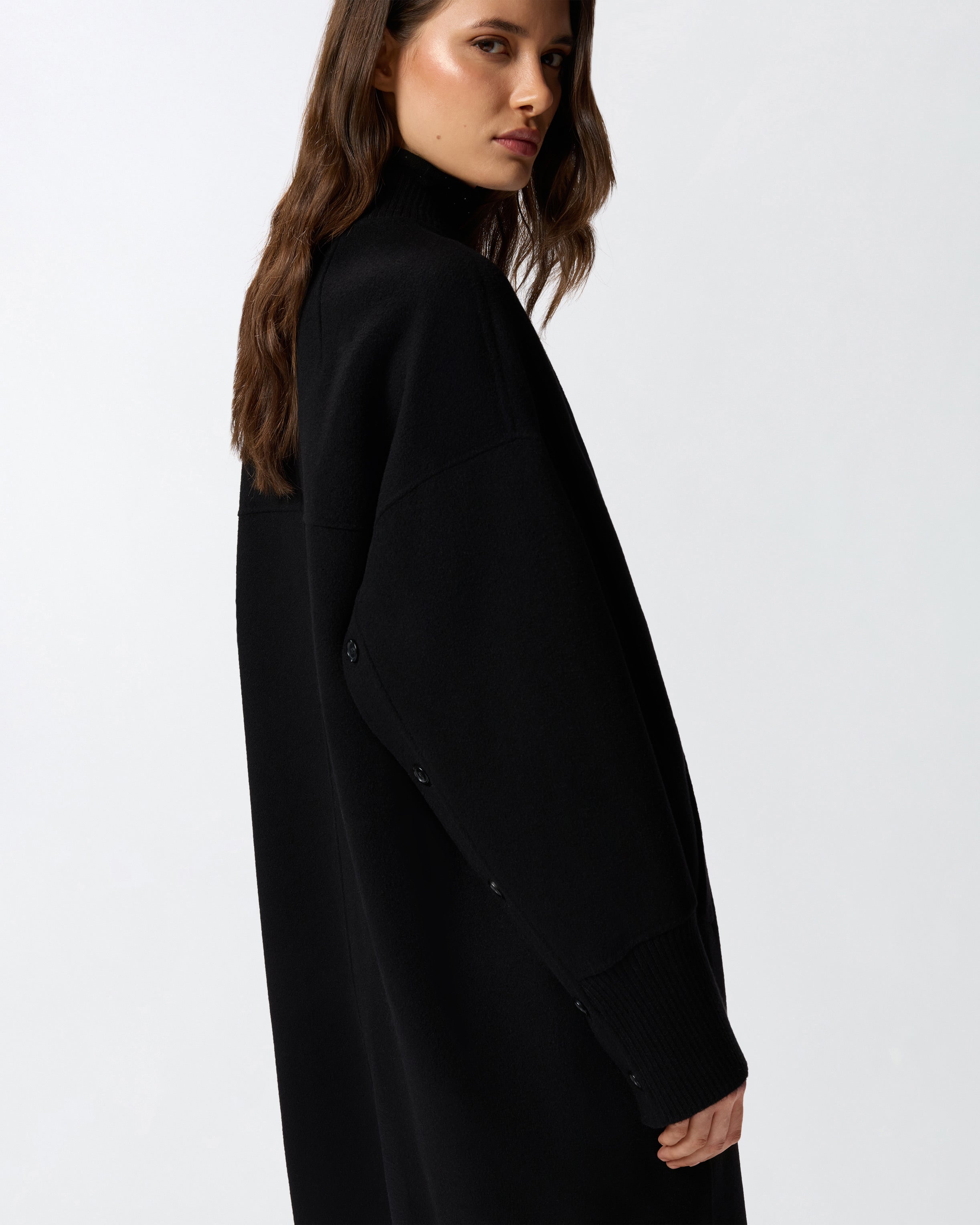 Cappotto lungo in panno double 105404A1ZQ Z99 PINKO Nero limousine 