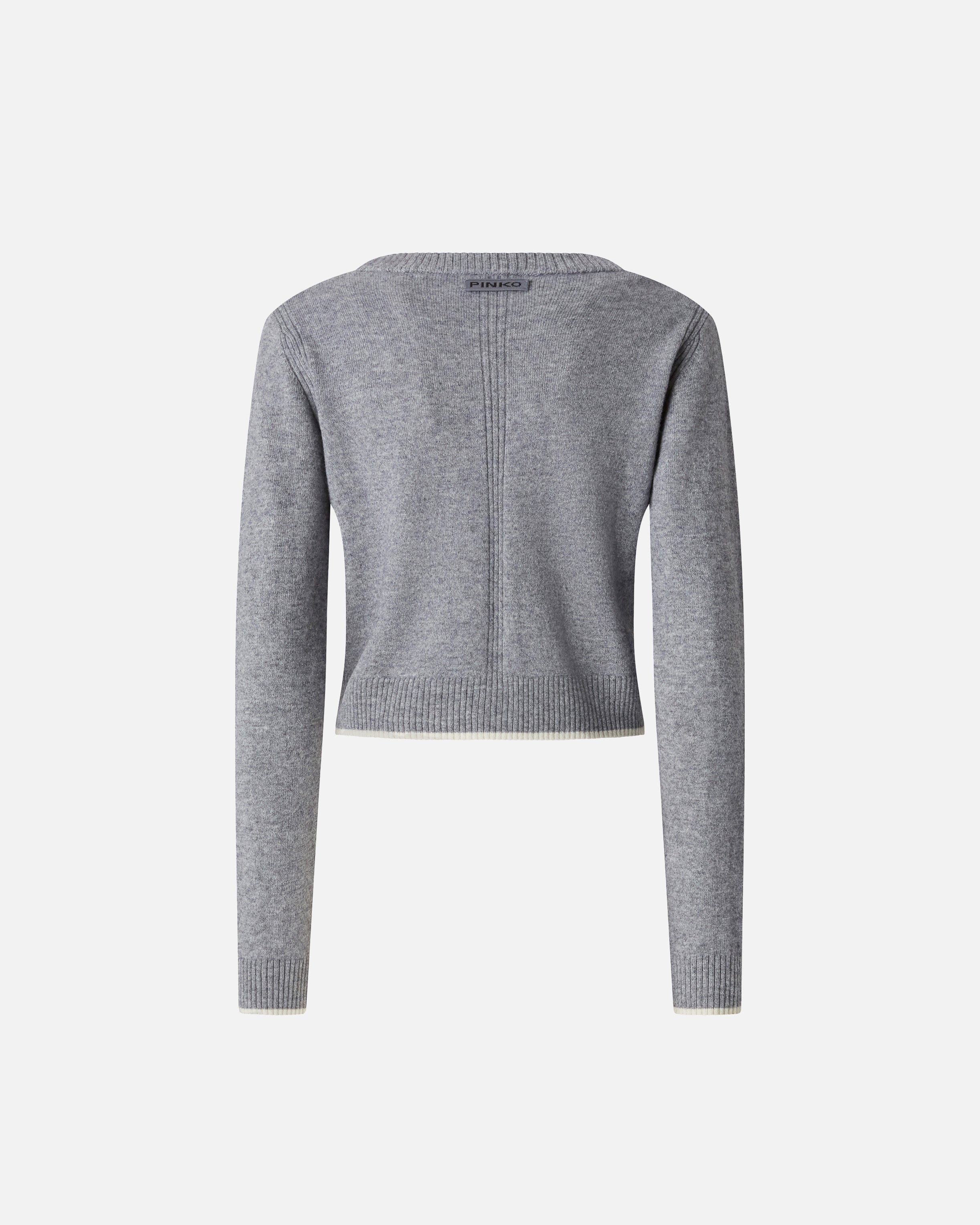 Cardigan con scollo a V 105447A2Q9 II2 PINKO Grigio monumento 