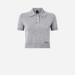 Polo in lana manica corta 105450A2Q9 II2 PINKO Grigio monumento 