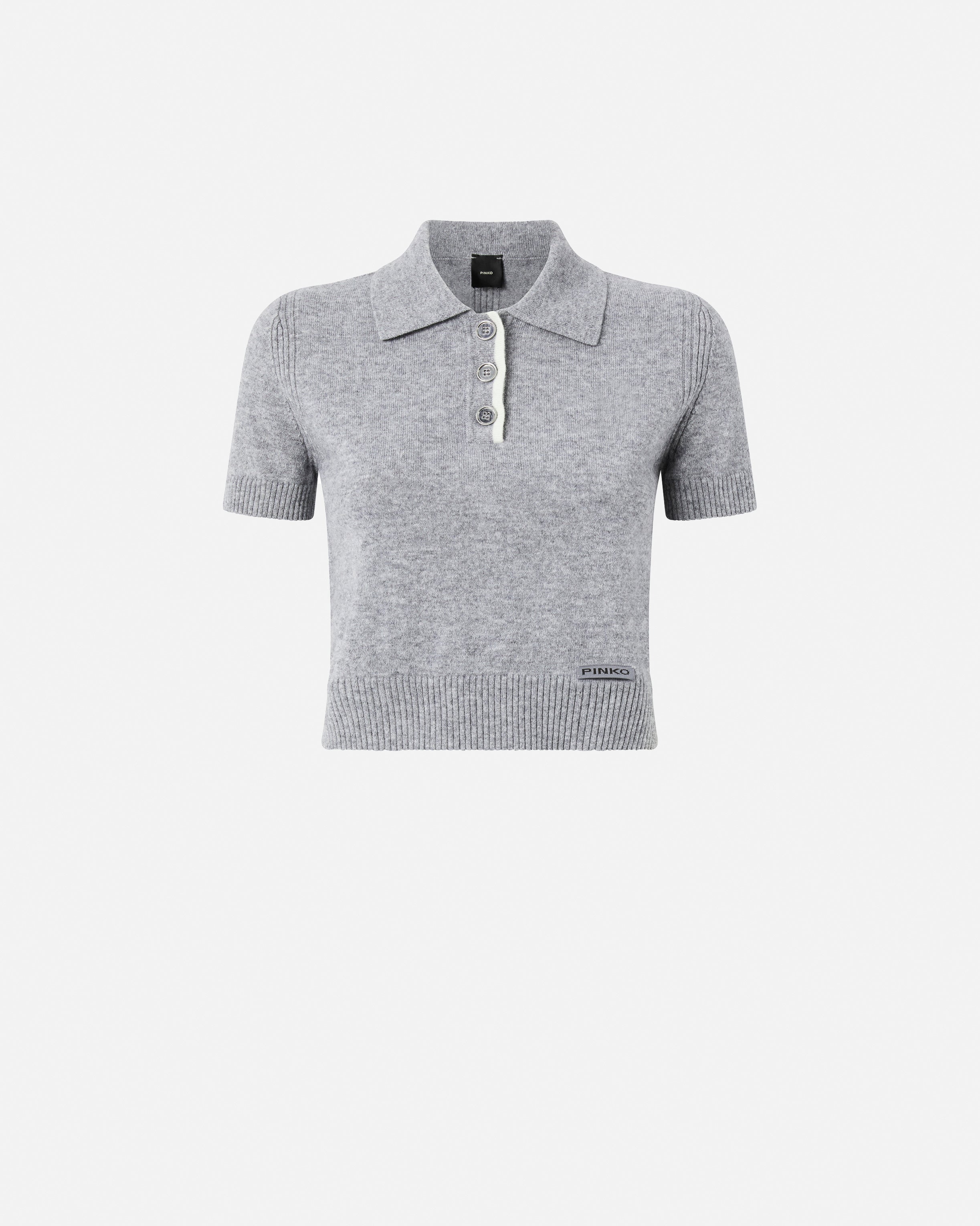 Polo in lana manica corta 105450A2Q9 II2 PINKO Grigio monumento 