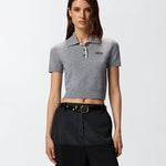 Polo in lana manica corta 105450A2Q9 II2 PINKO Grigio monumento 