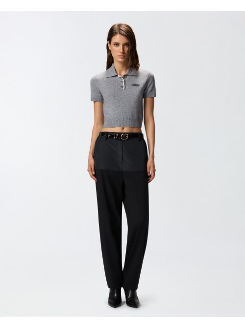 Polo in lana manica corta 105450A2Q9 II2 PINKO Grigio monumento 