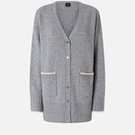 Cardigan lungo con scollo a V 105451A2Q9 II2 PINKO Grigio monumento 