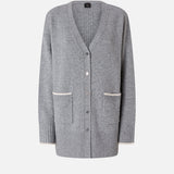 Cardigan lungo con scollo a V 105451A2Q9 II2 PINKO Grigio monumento 