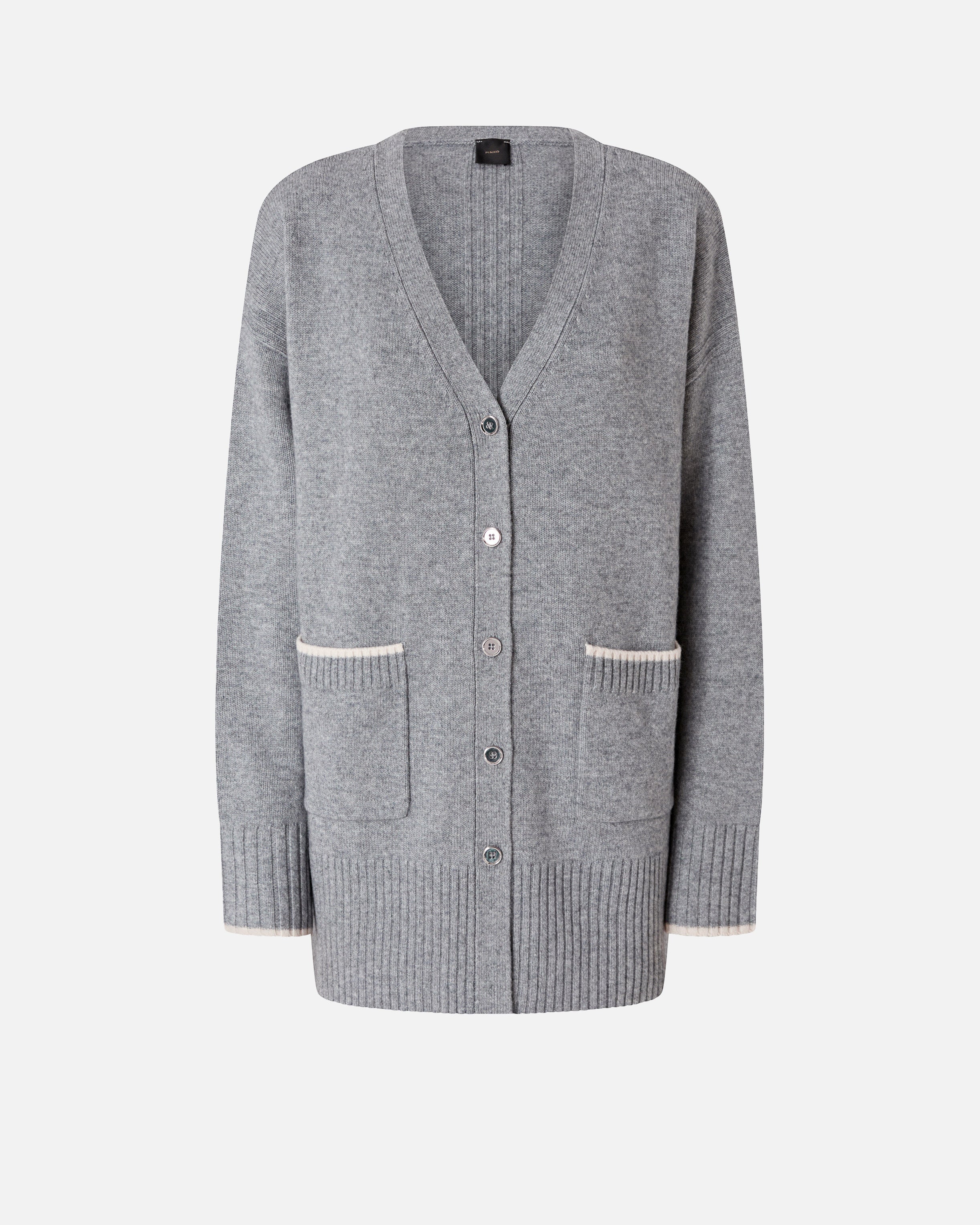 Cardigan lungo con scollo a V 105451A2Q9 II2 PINKO Grigio monumento 