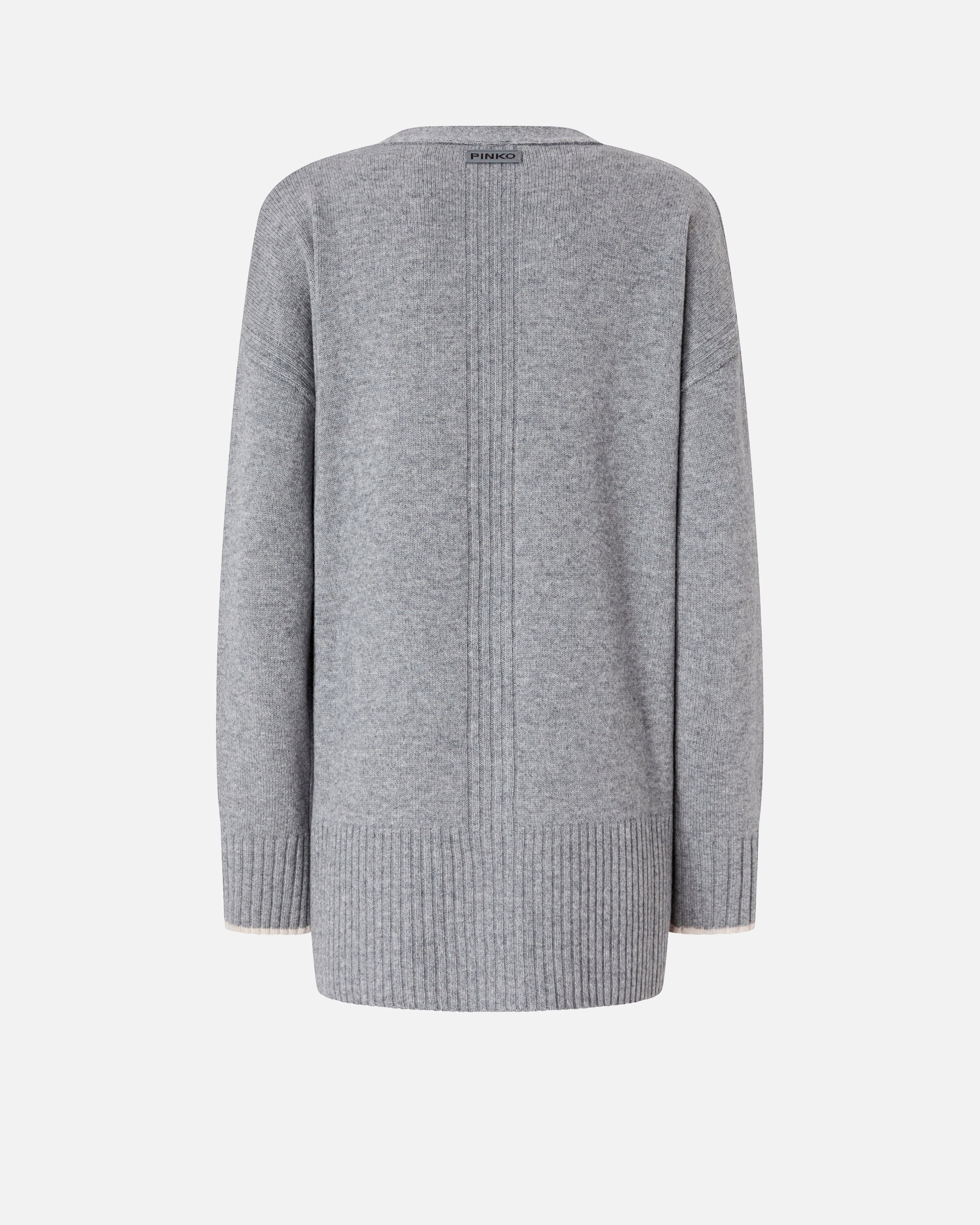 Cardigan lungo con scollo a V 105451A2Q9 II2 PINKO Grigio monumento 