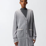 Cardigan lungo con scollo a V 105451A2Q9 II2 PINKO Grigio monumento 