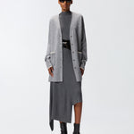 Cardigan lungo con scollo a V 105451A2Q9 II2 PINKO Grigio monumento 