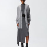 Cardigan lungo con scollo a V 105451A2Q9 II2 PINKO Grigio monumento 