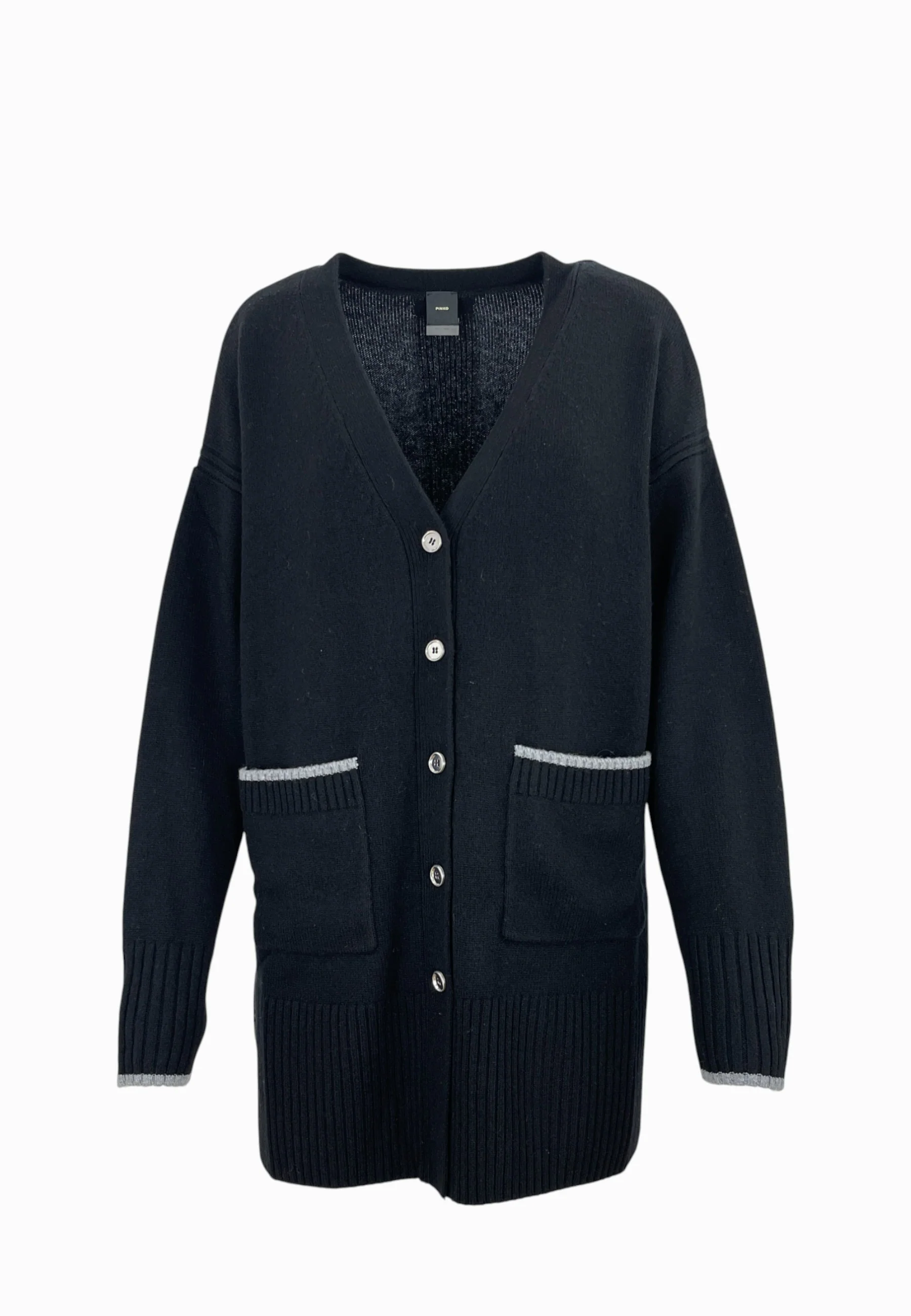 Cardigan lungo con scollo a V 105451A2Q9 Z99 PINKO Nero limousine 