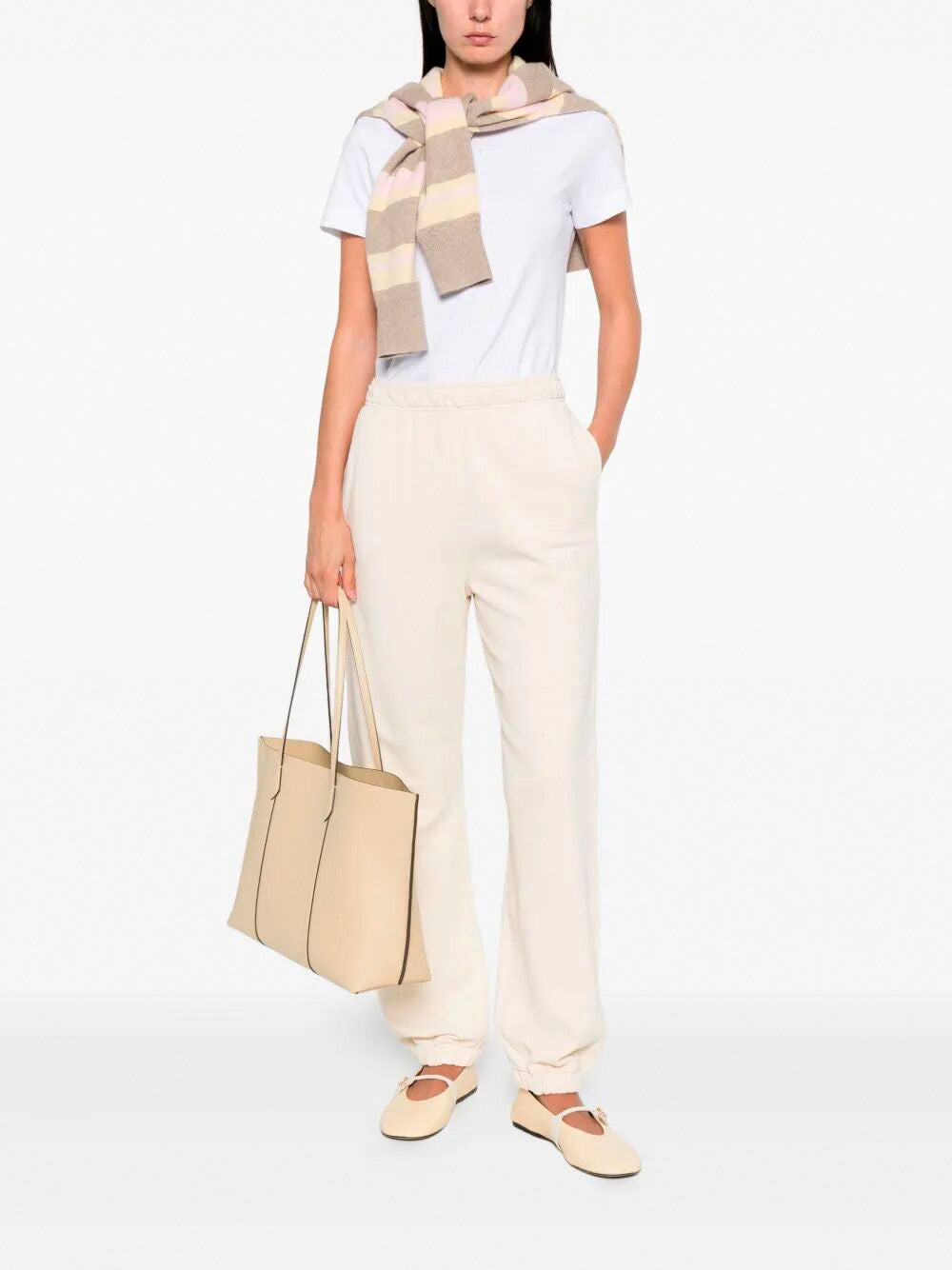 Pantalone in felpa di cotone 105508A2RB C03 PINKO Beige g. maroso 