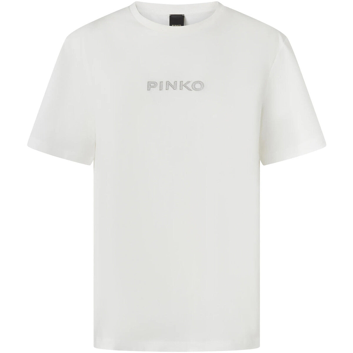T-shirt logo strass 105526A2RM Z05 PINKO Bianco-biancaneve 