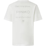 T-shirt logo strass 105526A2RM Z05 PINKO Bianco-biancaneve 