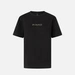 T-shirt logo strass 105526A2RM Z99 PINKO Nero limousine 