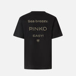 T-shirt logo strass 105526A2RM Z99 PINKO Nero limousine 