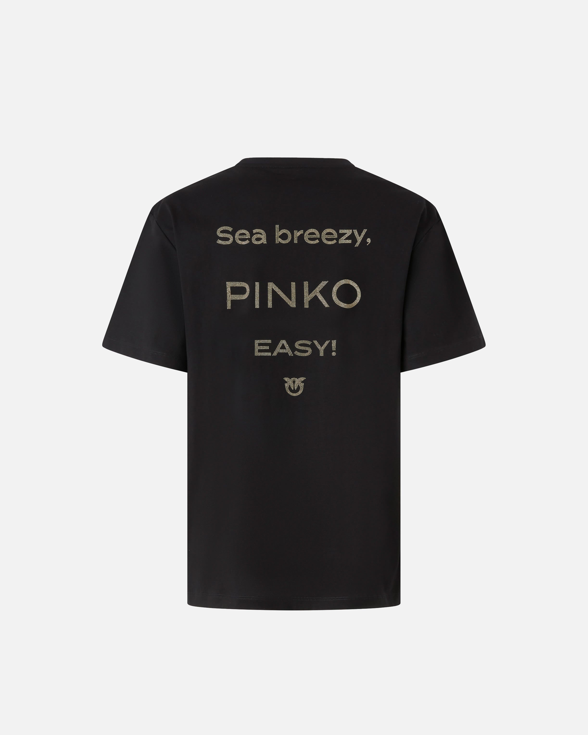 T-shirt logo strass 105526A2RM Z99 PINKO Nero limousine 