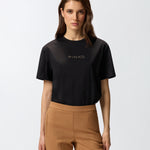 T-shirt logo strass 105526A2RM Z99 PINKO Nero limousine 