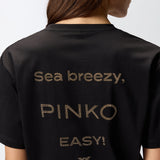 T-shirt logo strass 105526A2RM Z99 PINKO Nero limousine 