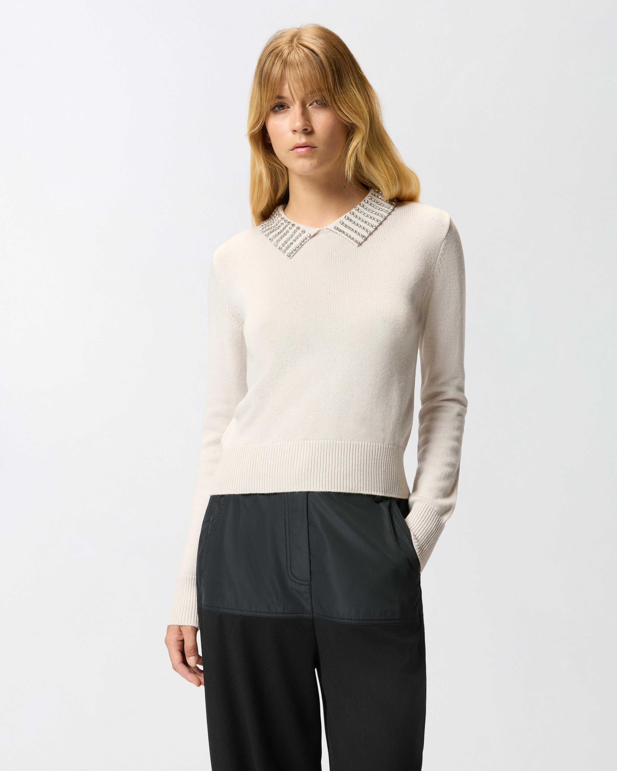 Maglia in lana 105530A2S4 I23 PINKO Grigio nuvola argento 