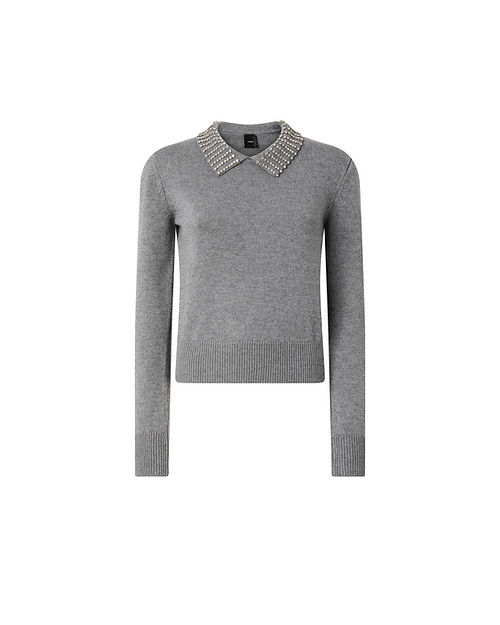 Maglia in lana 105530A2S4 II2 PINKO Grigio monumento 