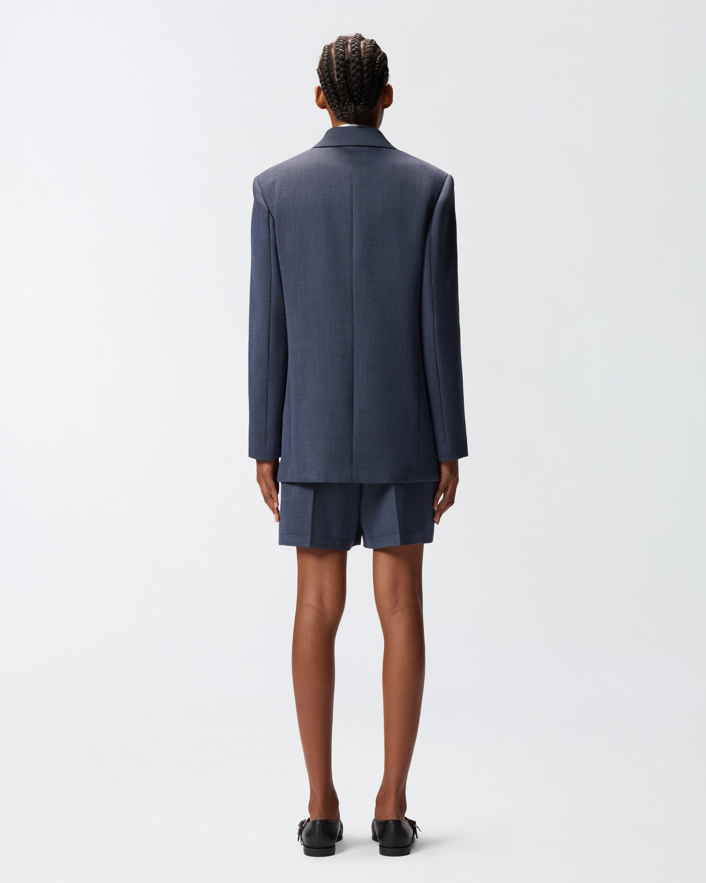 Blazer doppiopetto in lana con bottoni dorati 105617A2SN G02 PINKO Blu-eclissi totale 